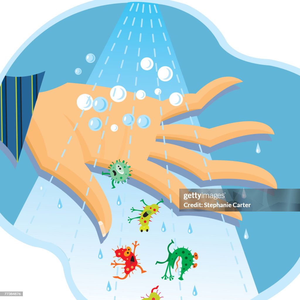 Washing germs away with soap