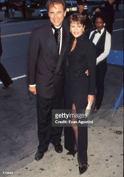 Actor Mark Pinter and an unidentified woman attend the 7th Annual Soap Opera Update Awards September 29, 1996 in New York City. Soap Opera Update is...