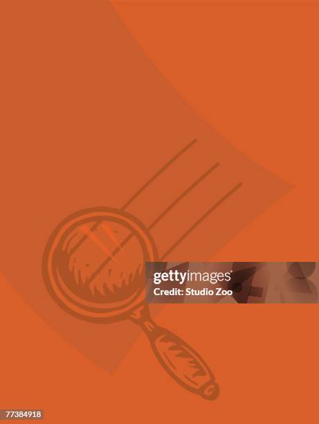 illustrazioni stock, clip art, cartoni animati e icone di tendenza di a magnifying glass against an orange background - volume unit meter