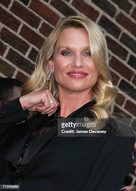 Actress Nicolette Sheridan visits "The Late Show with David Letterman" on October 4, 2007 at the Ed Sullivan Theatre in New York City.