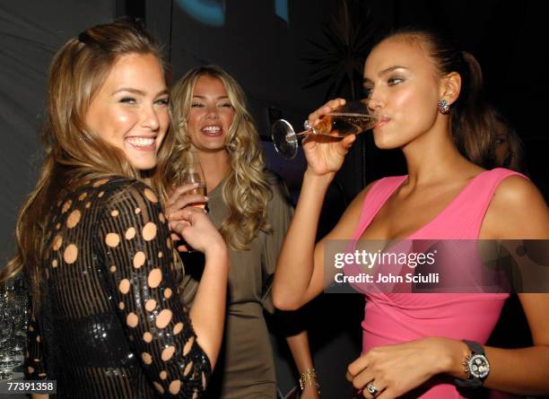 Bar Refaeli, Tori Praver and Irina Shaykhlislamova during the 2007 Sports Illustrated Swimsuit Issue party on February 14, 2007 at the Pacific Design...