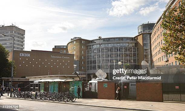 Television Centre dominates the area of Wood Lane on October 18, 2007 in London. In order to make ?2 billion of savings the BBC will sell off it's...