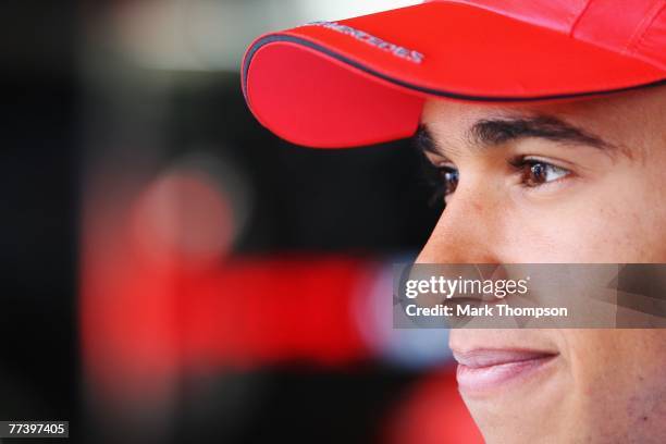 Lewis Hamilton of Great Britain and McLaren Mercedes appears at the drivers press conference during previews prior to the Brazilian Formula One Grand...