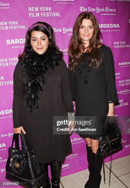 Director Marjane Satrapi and Actress Chiara Mastroianni arrive at the "Persepolis" Premiere at Avery Fisher Hall, Lincoln Center on October 14, 2007...