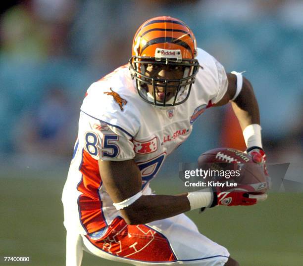 Cincinnati Bengals receiver Chad Johnson of the AFC during the Pro Bowl at Aloha Stadium on Sunday, Feb. 8, 2004.