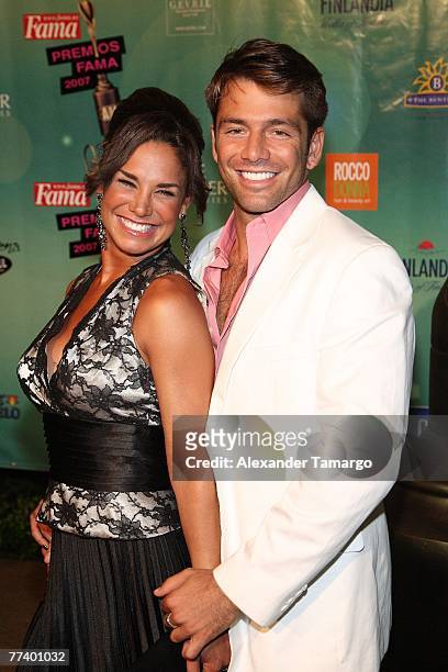 Liz Vega and Federico Diaz arrive at the Fama Awards on October 17, 2007 in Miami Beach, Florida.