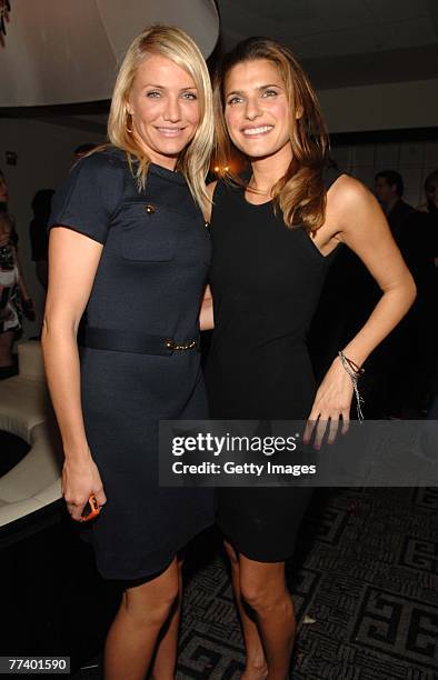 Actress Cameron Diaz and actress Lake Bell attend a party for Robin Bell at STK on October 15, 2007 in New York City.