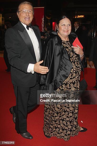 Singer Tony Renis and wife Elettra Morini attend the opening ceremony concert held at Teatro Sistina on day 1 of the 2nd Rome Film Festival on...