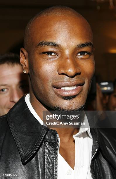 Model Tyson Beckford attends the celebration of Ralph Lauren's 40th Anniversary at Bergdorf Goodman on October 18, 2007 in New York City.