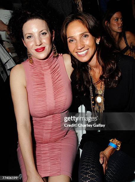 Shannon Factor and Ana Berman in the front row at the Oligo Tissew Spring 2008 fashion show during Mercedes-Benz Fashion Week held at Smashbox...