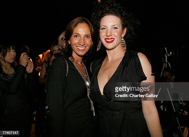 Ana Berman and Shannon Factor pose in the front row at the Petro Zillia Spring 2008 fashion show during Mercedes-Benz Fashion Week held at Smashbox...