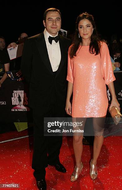 David Williams and Lisa Snowdon arrive at the Swarovski Fashion Rocks concert at the Royal Albert Hall on October 18, 2007 in London, England.