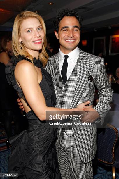Actress Claire Daines and Fashion Designer Zac Posen at the "Pygmalion" Broadway Opening Night After Party held at the Marriott Marquis in Times...