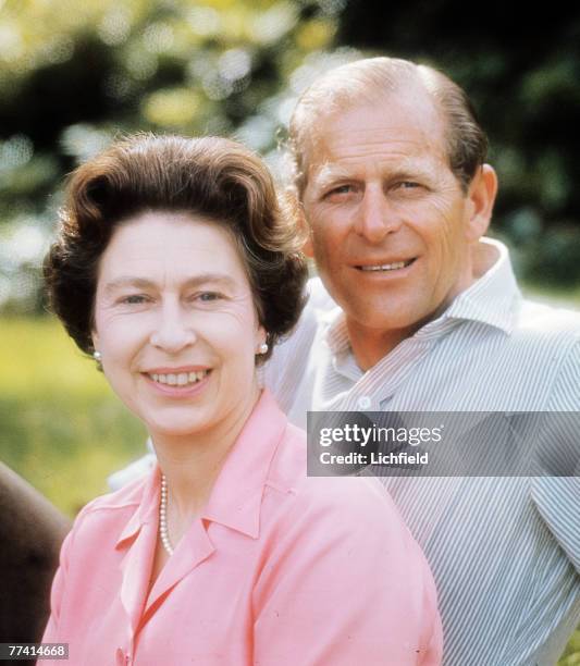 The Queen and HRH The Duke of Edinburgh on the Estate at Balmoral Castle, Scotland during the Royal Family's annual summer holiday 22nd August 1972....