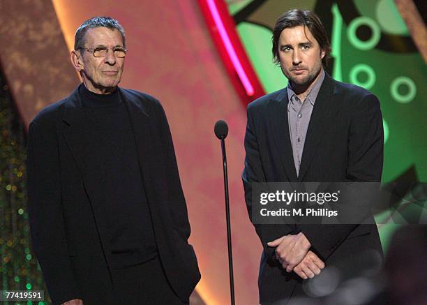 Leonard Nimoy and Luke Wilson, presenters