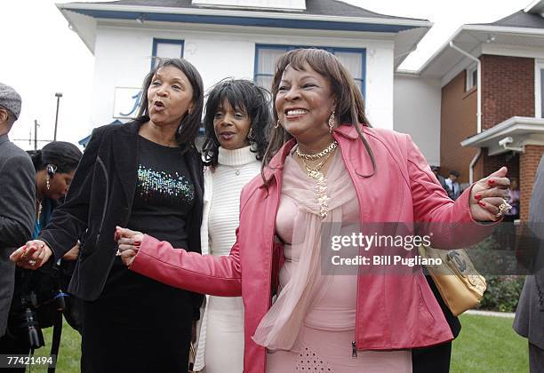 Motown legend, singer Martha Reeve dances while arriving to the 50th Anniversary celebration of Motown at Motown Historical Museum October 19, 2007...