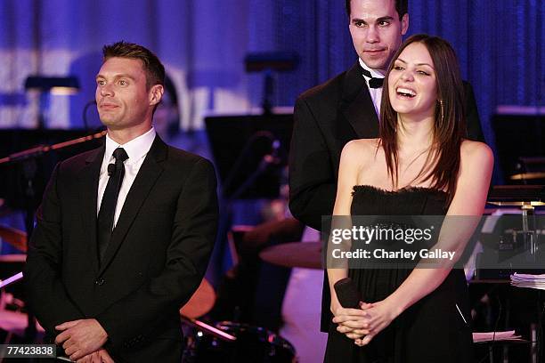 Singer Katharine McPhee and television personality Ryan Seacrest perform at the 53rd Annual Young Musicians Foundation Gala, celebrating Merv...