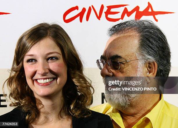 Director Francis Ford Coppola poses with Romanian actress Alexandra Maria Lara during "Youth Without Youth" photocall at the second annual film...