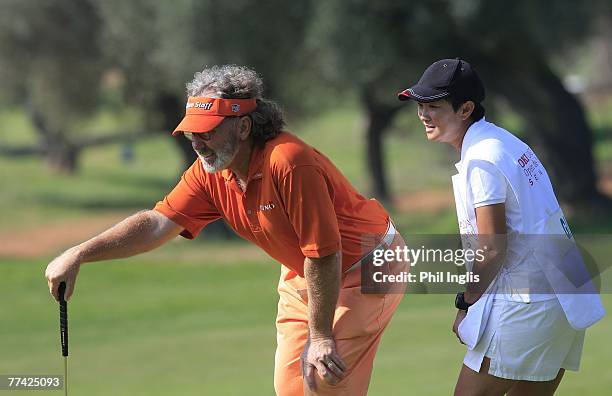 Stewart Ginn of Australia and his wife Ming during the second round of the Oki Castellon Open de Espana Senior played at the Club de Campo del...