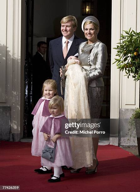 Dutch Crown Prince Willem-Alexander and his wife Princess Maxima and their daughters Princess Catharina-Amalia , Princess Alexia, and Princess Ariane...