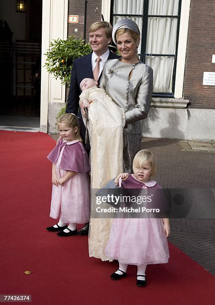 Dutch Crown Prince Willem-Alexander and his wife Princess Maxima and their daughters Princess Catharina-Amalia , Princess Alexia, and Princess Ariane...