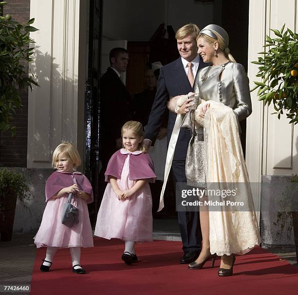 Dutch Crown Prince Willem-Alexander and his wife Princess Maxima and their daughters Princess Catharina-Amalia , Princess Alexia, and Princess Ariane...