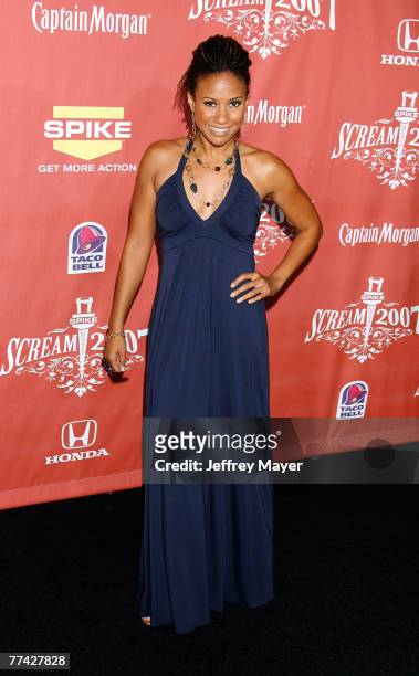 Actress Tracie Thoms arrives at Spike TV's 'Scream 2007' held at The Greek Theatre on October 19, 2007 in Los Angeles, California.