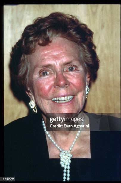 Eileen Ford, founder of the Ford Modeling Agency, stands at the Globana Media Corporation December 5, 1995 in New York City. Anna Marie Cseh, a...