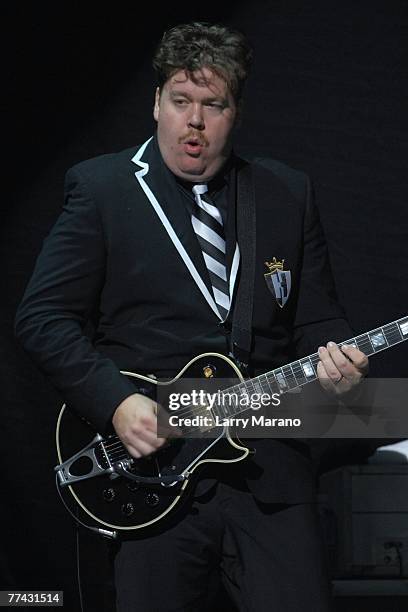 Guitarist Mikael Karlsson Astrom of The Hives performs live at The bank Atlantic Center October 20, 2007 in Sunrise FL.