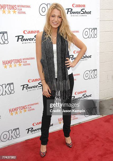 Blake Lively at the Hamptons Film Festival Spotlight Film Elvis and Anabell at the United Artist Theatres on October 20, 2007 in East Hampton, New...