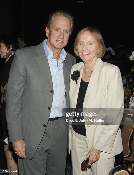 Michael Douglas and Eva Marie Saint attend the Friendly House 18th Annual Awards Luncheon Honoring Ann Douglas as "Woman Of The Year" and Clancy...