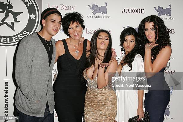 Robert, Kris, Kim, Kourtney, and Khloe Kardashian arrive at Kim Kardashian's Birthday Party at Les Deux on October 21, 2007 in Los Angeles,...