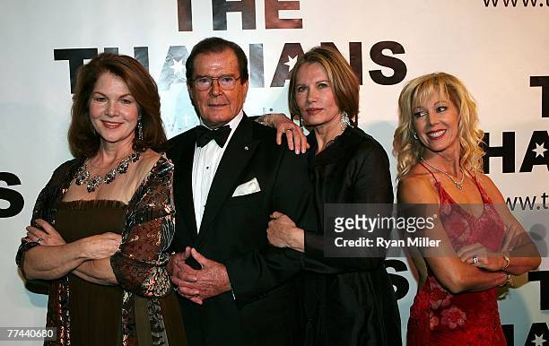Bond Girls Lois Chiles, Honoree Sir Roger Moore, Maud Adams and Lynn Holly Johnson during the Thalians 52nd Anniversary Gala honoring Sir Roger Moore...