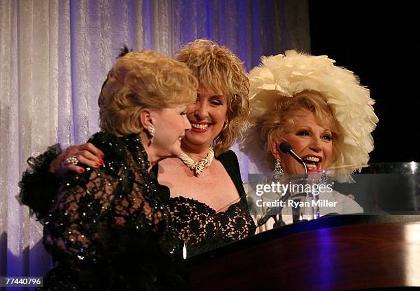 Presenter Debbie Reynolds, Honoree Eileen O'Neill and Presenter Ruta Lee during the Thalians 52nd Anniversary Gala honoring Sir Roger Moore to raise...