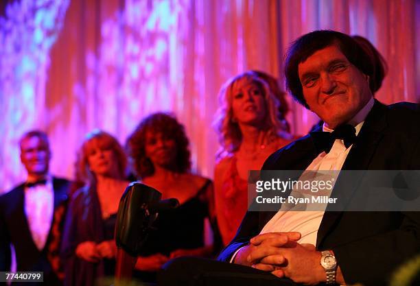 Actor Richard Kiel, Bond girls Lynn Holly Johnson, Luciana Paluzzi, Maud Adams and actor Dolph Lundgren during the Thalians 52nd Anniversary Gala...