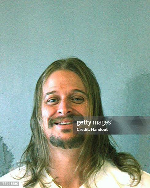 In this police mug shot from the DeKalb County Sheriff's Office, musician Kid Rock, or Robert J. Ritchie, poses for a mug shot October 21. 2007 in...