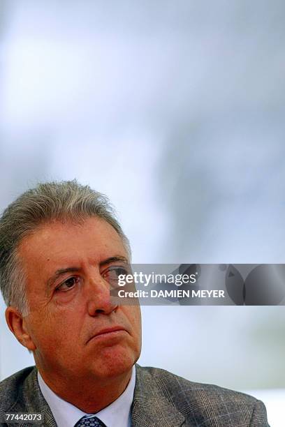 Piero Ferrari, Italian sportscar maker Ferrari vice chairman and son of Ferrari founder Enzo Ferrari gives a press confertence during a press visit...