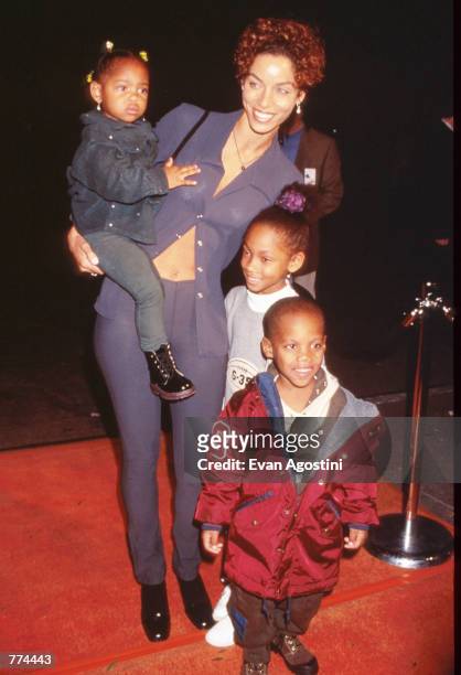 Mrs. Eddie Murphy and her children attend a benefit at the Manhattan Children's Museum October 3, 1996 in New York City. The benefit honored Duchess...