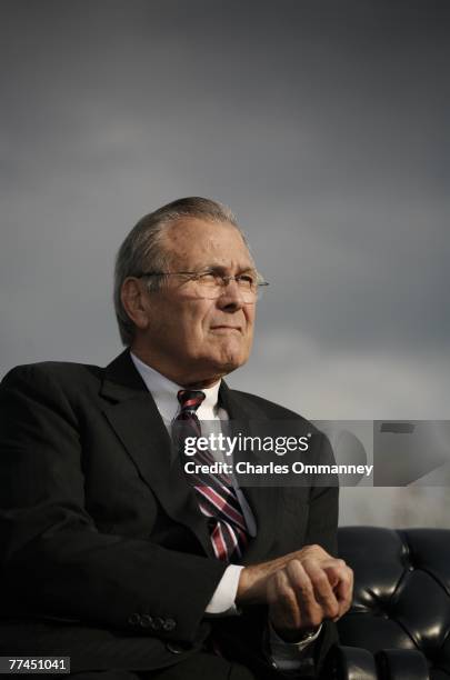 Secretary of Defense Donald Rumsfeld at the Armed Forces Full Honor Review in Honor of the Secretary of Defense at the Pentagon December 15, 2006 in...