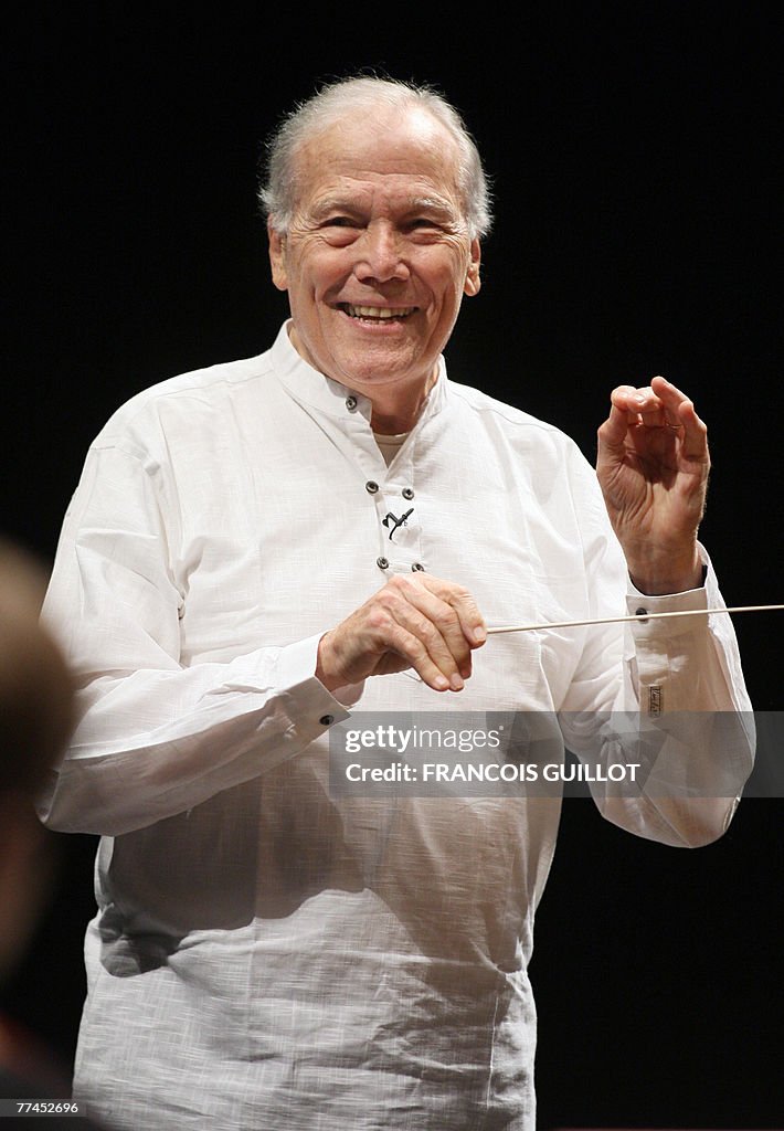 French conductor Georges Pretre leads a
