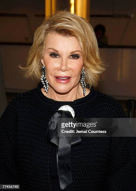Media Personality Joan Rivers attends the afterparty for the Opening Night Performance of the off-Broadway Play "Die, Mommie, Die!" held at the New...