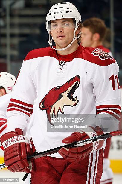 Martin Hanzal of the Phoenix Coyotes skates against the Nashville Predators at the Sommett Center on October 11, 2007 in Nashville, Tennessee.