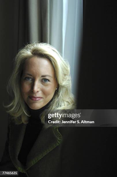 Former C.I.A. Agent and author Valerie Plame is seen in a room at the Parker Meridien Hotel in Manhattan, NY.