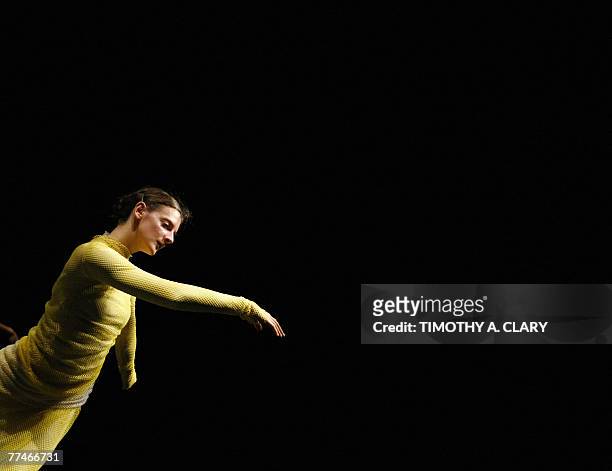 Cecile Robin Prevallee with the Ballet Du Grand Theatre De Geneve performs "Para-Dice" during a dress rehearsal before opening night 23 October 2007...