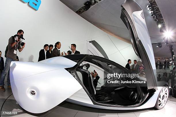 Mazda's concept car "Taiki" is revealed during the press day of the 40th Tokyo Motor Show at Makuhari Messe on October 24, 2007 in Chiba Prefecture,...