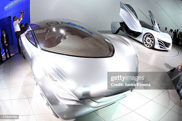 Mazda's concept cars "Nagare" and "Taiki" are revealed during the press day of the 40th Tokyo Motor Show at Makuhari Messe, on October 24, 2007 in...