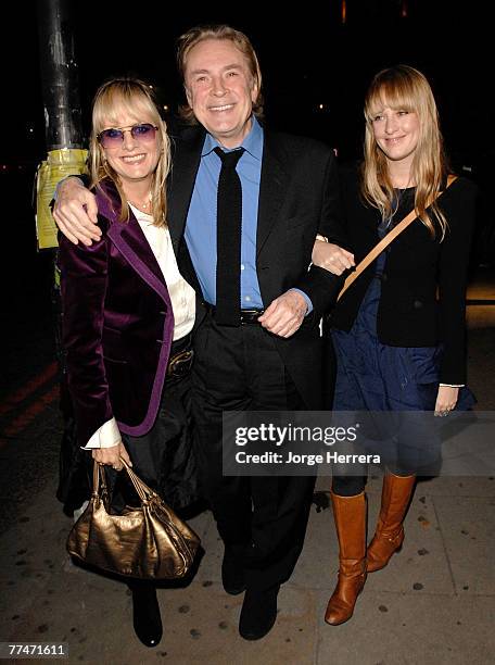 Twiggy with husband Leigh Lawson and daughter Vivie Warren arrive at the Lisa Hoffman Bath And Shower Range Launch Party at Harvey Nichols on October...