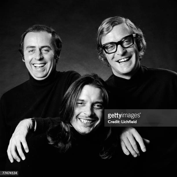 British tailor Doug Hayward, photographer David Bailey and film actor Michael Caine on 14th September 1971. .