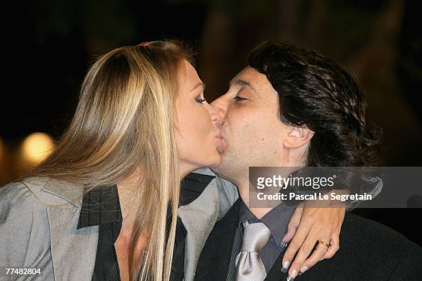 Eva Henger and Massimiliano Caroletti attend a premiere for 'Into The Wild' during day 7 of the 2nd Rome Film Festival on October 24, 2007 in Rome,...