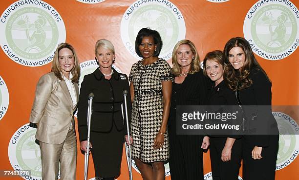 The spouses of 2008 presidential candidates pose with the First Lady of California, Maria Shriver, at the California Governor's and First Lady's...